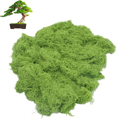 TULEBOLIAN 150g Künstliches Moos,Islandmoos zum Basteln,Fake Dekomoos Bastelmoos,Konserviertes Grünes Moos,für Moosbilder, als Deko oder zum Basteln