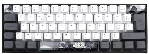 JSJT Tinte Lotus Tastenkappen ISO Französisch Tastenkappen 148 Tasten PBT Tastenkappen OEM Profil mit Tastenkappenabzieher für 61/68/84/87/96/108 Cherry MX Switch mechanische Tastaturen