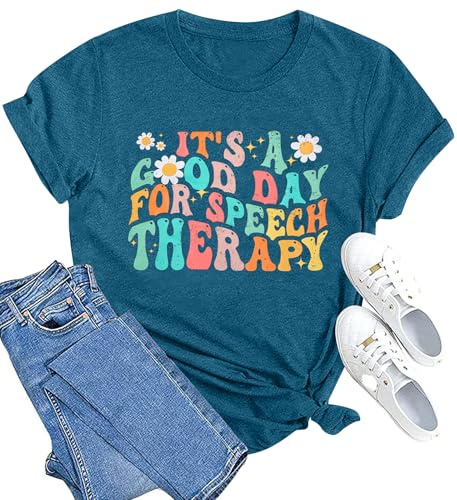 Teacher Shirts for Women: Speech Therapy Shirts SLP Gifts Shirt Speech Language Pathologist Tee Top