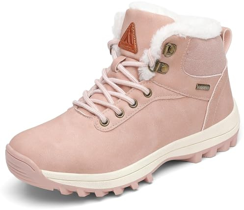 Mishansha Botas Mujer Invierno Botines Hombre Impermeables Botas de Nieve Botines Forradas Botas de Montaña Senderismo Zapatos Invierno Zapatillas Nieve Rosa,Gr.37