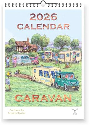Husvagn humor tecknad rolig 2026 årlig vägghängande kalender - tecknade serier av Armand Foster