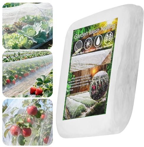 DUBUOZA Rete Anti Insetti,Rete per Ortaggi da Giardino Maglia Fine,Rete per Uccelli,Rete Anti Insetti per Orto,per Proteggere Verdure, Frutta e Fiori (2.5X10M)