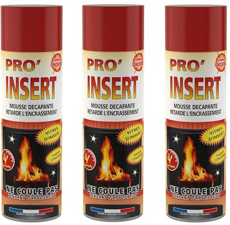 PRO INSERT Fulgator Super Nettoyant Vitres inserts de cheminées et plaques vitrocéramiques - 500ml - Lot de 3 - Vendu par lot - Fabriqué en France