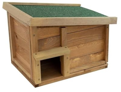 Maison pour hérisson de luxe | Station d'alimentation pour hérisson | Abri d'hibernation pour hérisson | Maisons en bois | Sûr et sécurisé contre les prédateurs | Toit incliné | Étanche | 45 x 41 x