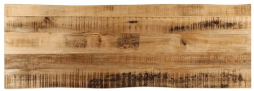 Frdhee Encimeras de cocina isla, tablero de mesa con borde de árbol, 120 x 40 x 3,8 cm, mango rugoso, madera maciza para mesa de café, mesa de comedor, escritorio