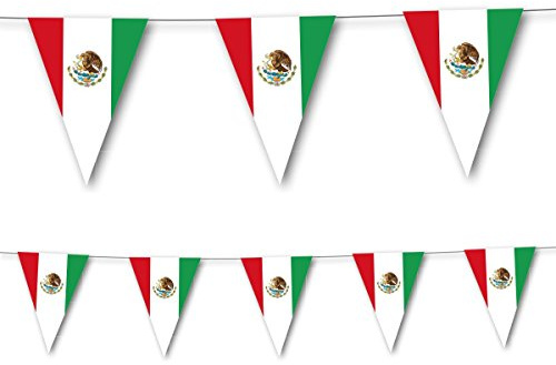 3,5m Wimpelkette * MEXIKO * als Deko für Länderparty von DH-Konzept // Mottoparty Banner Girlande Partykette
