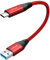 High Speed USB C Cable 2-Pack [1ft/30cm/0.3m], USB 3.2 Gen 2 10Gbps Data Transfer &3.1A Type C Charger Cord Fast Charging for iPhone 15, Samsung S21/S20, iPad Pro, Android Auto, Power Bank (Red)