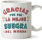 MUGFFINS Tazas para SUEGRA - En Español - Gracias por ser el mejor - 11 oz / 330 ml - Regalo original y divertido