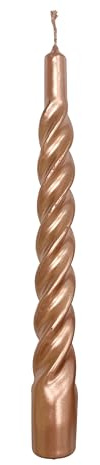Metallic Twisting Candles Ø 2.3 cm H 21 cm – 6 Pieces – Rose Gold