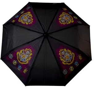 CYPBRANDS - Ombrello pieghevole Harry Potter per ragazzi e ragazze, colore: nero, prodotto ufficiale, Nero, Klein, Novelty