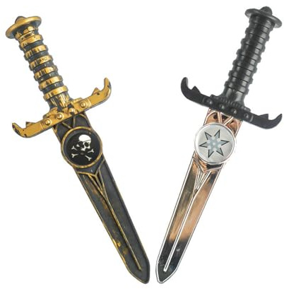 Bohue 2pcs Pirate Sword Cosplay Pirate Dagger Sword Pirate Party Playset Plastic Dagger Toy Pirate Costume Accessories for Halloween Supplies