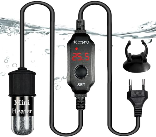 Riscaldatore per acquario, mini riscaldatore per acquario, riscaldatore sommergibile per acquari, riscaldatore digitale per acquario con display LED e regolatore di temperatura esterno regolabile