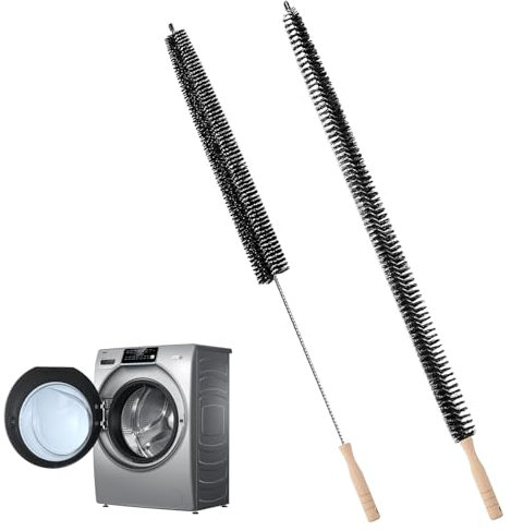 Lot de 2 longues brosses de nettoyage pour radiateur, solides et flexibles avec poignée en bois, multifonction qui permet de nettoyer les espaces étroits et étroits pour enlever la poussière et le lin