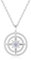 GAVU Damen Kompass Kette Silber mit Zirkonia Anhänger und 925 Sterling Silberkette Vintage Halskette für Frauen
