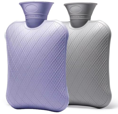 FORICOM Wärmflasche (2L Lila + 2L Grau, 2L)