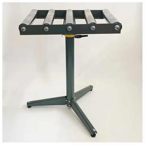 XPLKQXE Support Rouleaux Convoyeur 5 Rouleaux, Table À Rouleaux Convoyeur Usage Réglable, Support Travail Polyvalent Travail Bois, Support Convoyeur À Rouleaux(with Foot Pads)