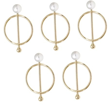 ifundom Pince à Foulard en Alliage Doré Perle, Boucle D’écharpe Ronde 30 Mm, Lot de 5 Pièces, Accessoires Féminins pour Vêtements et Foulards, Style Élégant et Léger, Maintien Pratique