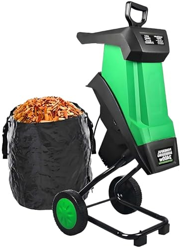 SIEEOUR 2400w Triturador De Jardín Eléctrico,Astilladora De Madera Con Ancho De Corte Máximo 40mm Y Caja De Recogida 50l,Cuchillas De Acero Reversibles Para Mantenimiento De Césped Exterior