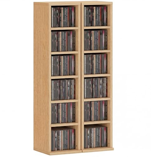 HOMCOM Lot de 2 Étagères Colonnes 21 x 22,5 x 88,5 cm Bois Naturel