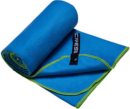 Cressi Schnelltrockentuch, Mikrofaser Unisex-Sporthandtuch für Erwachsene, Blau/Grün, 60 x 120 cm