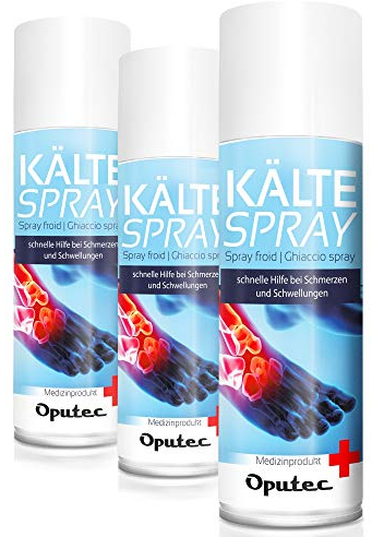 3 x 400ml Oputec Kältespray Eisspray Sport: Erste-Hilfe-Spray bei Sportverletzungen, Schmerzen und Schwellungen (Klassisch) - Medizinisches Kühlspray für jedes Erste-Hilfe-Set
