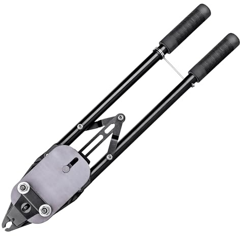 meite MT-HC45 Manual Hog Ring Pliers, 11 Gauge 1-1/2-Inch Crown Hog Ring Gun, 12.2–13 mm Closure, Heavy Duty C Ring Stapler for Wire Cages, Gabion, Fencing