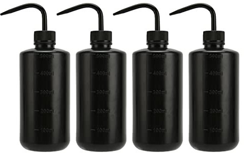 Flacone per Lavaggio Tatuaggi 4 Pezzi Flacone per Spruzzi D'acqua 500 Ml Irrigazione Succulenta, Strumenti per Annaffiare la Bottiglia di Risciacquo, Flacone di Lavaggio in (Nero)