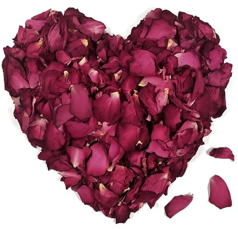 HXJDAM 500g-Pétales de roses séchées naturelles vraies fleurs séchées rouges pour bain de pieds, bain, Spa, papier de couleur de mariage, rendez - vous DIY, demande en mariage