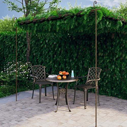 ARKEM Pergolato da Giardino Marrone Anticato 4x3x2,5 m in Ferro,Pergolato in Legno impregnato, per la Protezione dal Sole e Arredamento Esterni