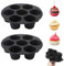 FOSDICK 2 Pack Moule à Muffin, Moule Muffins Silicone pour 7 Muffins, Plaque à Muffins Anti-adhésif, Mini Muffins Cupcakes, Moules à Cupcakes et Muffins, pour Cupcakes, Brownies, Pudding (Noir)