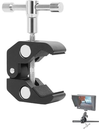 Súper Abrazaderas para Cámaras, Abrazadera De Brazo Mágico, Montaje Super Abrazadera,Abrazadera De Cabeza Esférica con Agujeros Roscados 1/4 Y 3/8, para Cámara, LED Flash, Monitores Y Etc