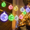 mizikuu 10 LED Bunte Discokugel Lichterkette, 150cm Spiegelkugel String Lichter Silber Batteriebetrieben Disco Ball Orientalisch Marokkanische Lichterkette Weihnachtslampe für 70er 80er Jahre Party