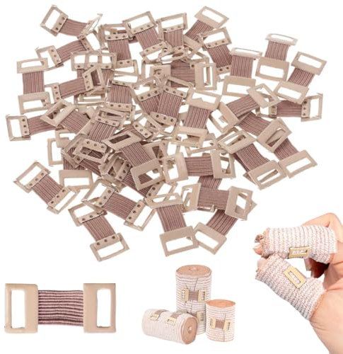 WUSJCOF 50 Elastische Verbandsklammern Stretch Metall Verschlüsse für Verschiedene Bandagen Mullbinden Verbandsmaterial (Braun)