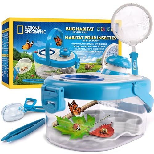 National Geographic Kit de Capture d’Insectes pour Enfants – Set d’Exploration avec Filet, Boîte d’Observation Grossissante, Pince & Plus