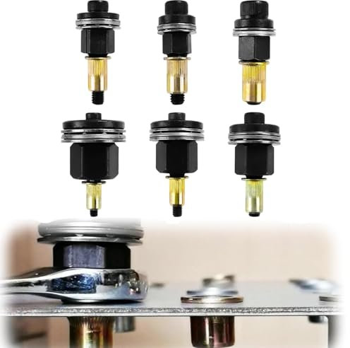 Fleymu Juego de 6 tuercas de remachado para M3-M10, incluye herramientas de mandril, robustas de acero y aluminio, para coche, muebles, electrónica, fácil montaje con remachadora manual