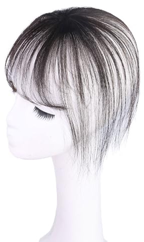 GWAWG Extensions de cheveux humains en franges, élastiques, pour femme, postiche naturel, fête, quotidien, noir naturel