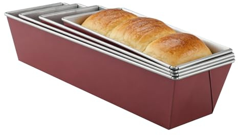 WakiHong 4 Pack Loaf Pan Carbon Steel Bread & Loaf Tins Set Non Stick Bread Tins 20/25/30/35 CM Toast Bread Pan Bread Tins,for Bakeware,Homemade Cakes,Baking Breads and Meatloaf