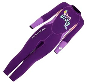 mophrati Traje de Buceo térmico de una Pieza para niños, Traje Neopreno 5 mm, protección Solar, Resistente, Ideal para Deportes acuáticos, Púrpura, S