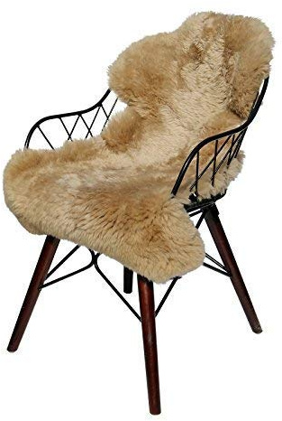 Hollert German Leather Fashion Piel de Cordero - MARRÓN Colores Merino Piel Oveja Alfombra Decoración Almohadilla de Asiento Piel verdadera - CAFÉ con Leche, 100-110