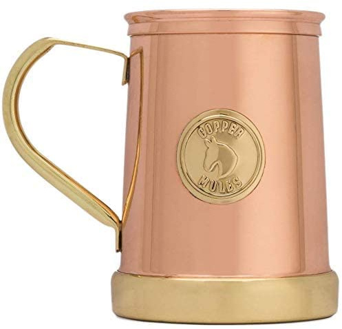 Copper Mules The Finest HandCrafted Copper Mug Unique Patented Design - Solid Brass Base and Handle - Holds 18oz