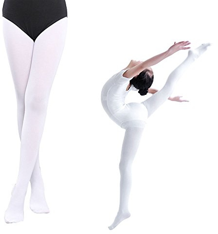 EULANT Medias de ballet para niñas, medias de baile con pies gruesos 90D para niños, mallas opacas elásticas para baile y escuela