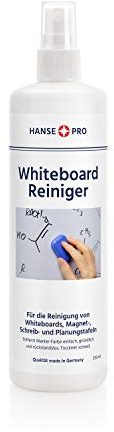 HANSE PRO Whiteboardreiniger, 1 x 250 ml I Cleaner I Löscher I Zubehör I Tafel-Reiniger I Flipchart I Spray I Reinigung und Pflege I in praktischer Pump-Spray-Flasche