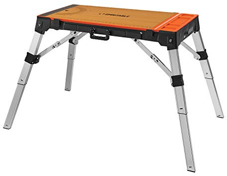 Disston 30146A OmniTable 4 in 1 Portable Workbench Work Table Dolly Scaffold and Creeper Adjustable Height with Folding Legs with Free Blu-MOL Jigsaw Blade Set (E0130146)