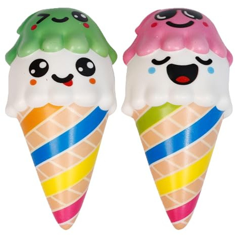 Anboor 2pcs Squishies Set Juguetes Squeeze Ice Cream Kawaii Slow Rising Perfumado Kid Juguetes Alimento Recoger