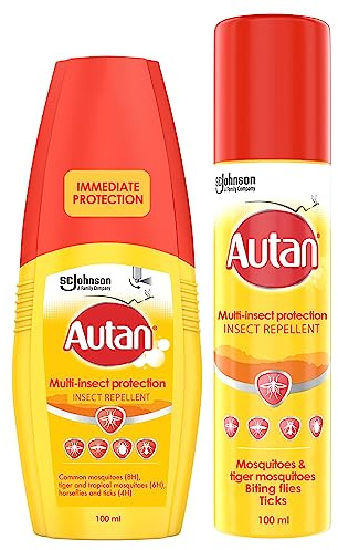 Autan Mosquito & Insect Bundle: Pump Spray (100ml) + Repellent Spray (100ml), Suitable for Kids, DEET Free Formula, Up to 8 Hours Protection Against Mosquitoes, Biting Flies and Ticks