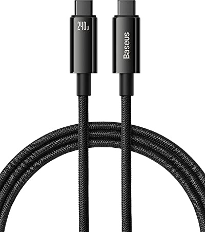 Baseus Cavo USB C a USB C 240W Ricarica Rapida, 2 Metri Cavetto Type-C con PD, Tipo C Cavo per MacBook Air/Pro, iPad Pro 12.9/11/Air/Mini, Dell, HP, Samsung Galaxy S22/21/20, Huawei