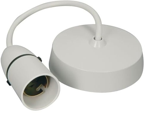 6 Ceiling Rose & Light Pendant Set – White Plastic Lamp Holder – Durable & Easy to Install – Ideal for Ceiling Lights, Chandelier & Pendant Fixtures – Secure Fitting for Standard Bulb Installations.