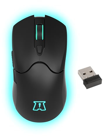 Akuma - Souris Gaming Otaku M04 WL Rétroéclairée 3200 DPI 7 Couleurs RGB - Souris Gamer sans Fil, Rechargeable - 2,4 GHz - 6 Boutons - Compatible PC/PS4/PS5 - Noir