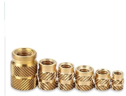 Einschmelzgewinde SL-Typ Doppel-Twill-Rurled Messing Injection Nuss Messing Heiße Schmelze Einschmelzmuttern Erhitzen Kupfergewinde Einsätze Nuss M4 100pcs (Size : M4 X D6.5 X L7.5)