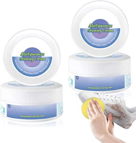 Kolarmo Promptanda Cleaning Cream,Promptanda Shoe Cleaner,White Shoe Cleaning Cream,Multi-Functional Cleaning And Stain Removal Cream,White Shoe Cleaner with Sponge,Barmoar Shoe Cleaner (2PCS)